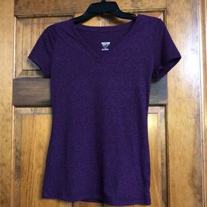 Purple V-neck T-shirt